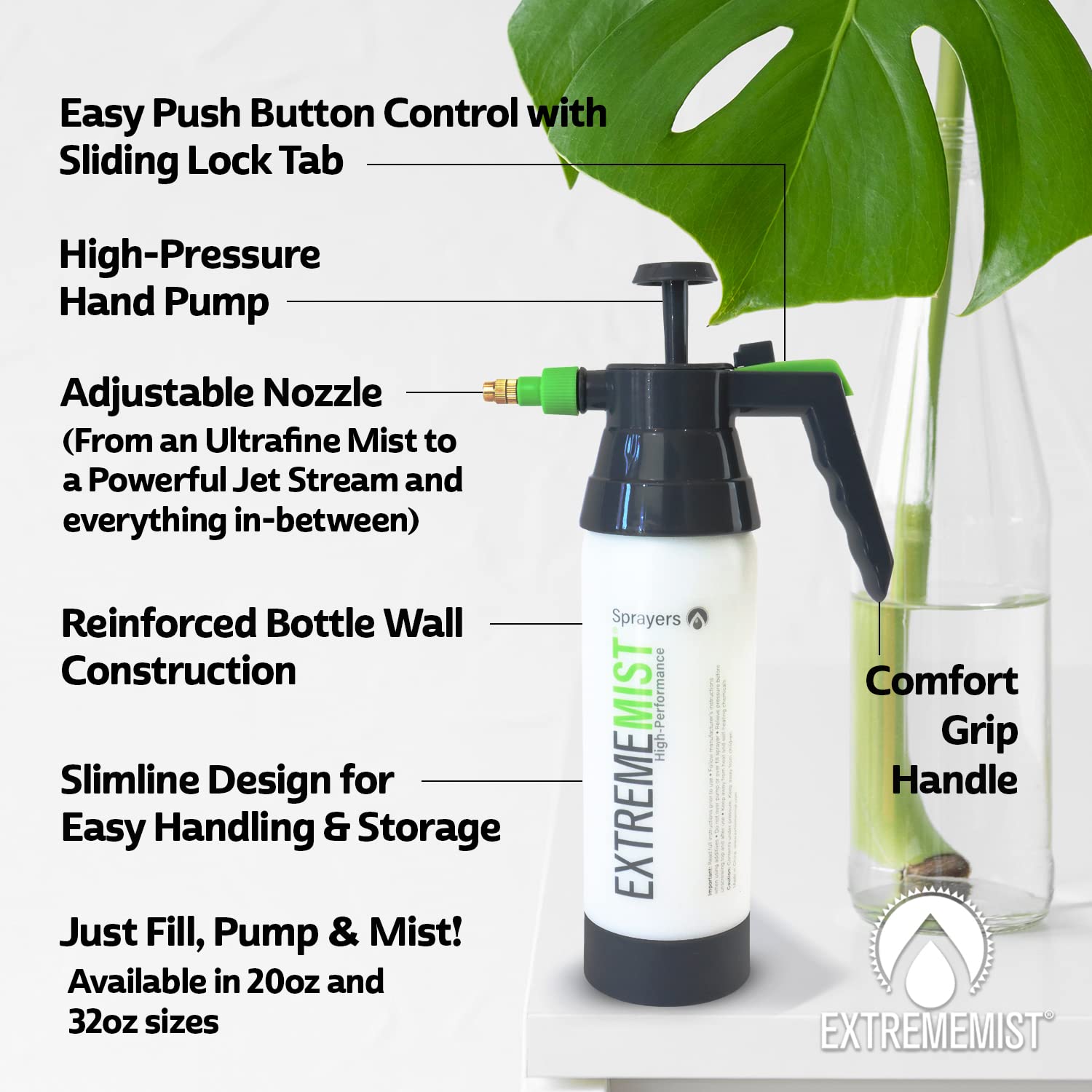 ExtremeMIST High-Performance Reptile Mister - Ultra-fine Reptile Sprayer & Terrarium Humidity Fogger for Geckos, Chameleons, Tur